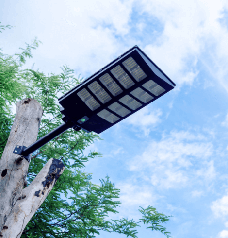 All in one solar street light in application